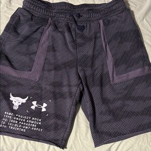 Under Armour Project Rock Striped Shorts - Dark Gray